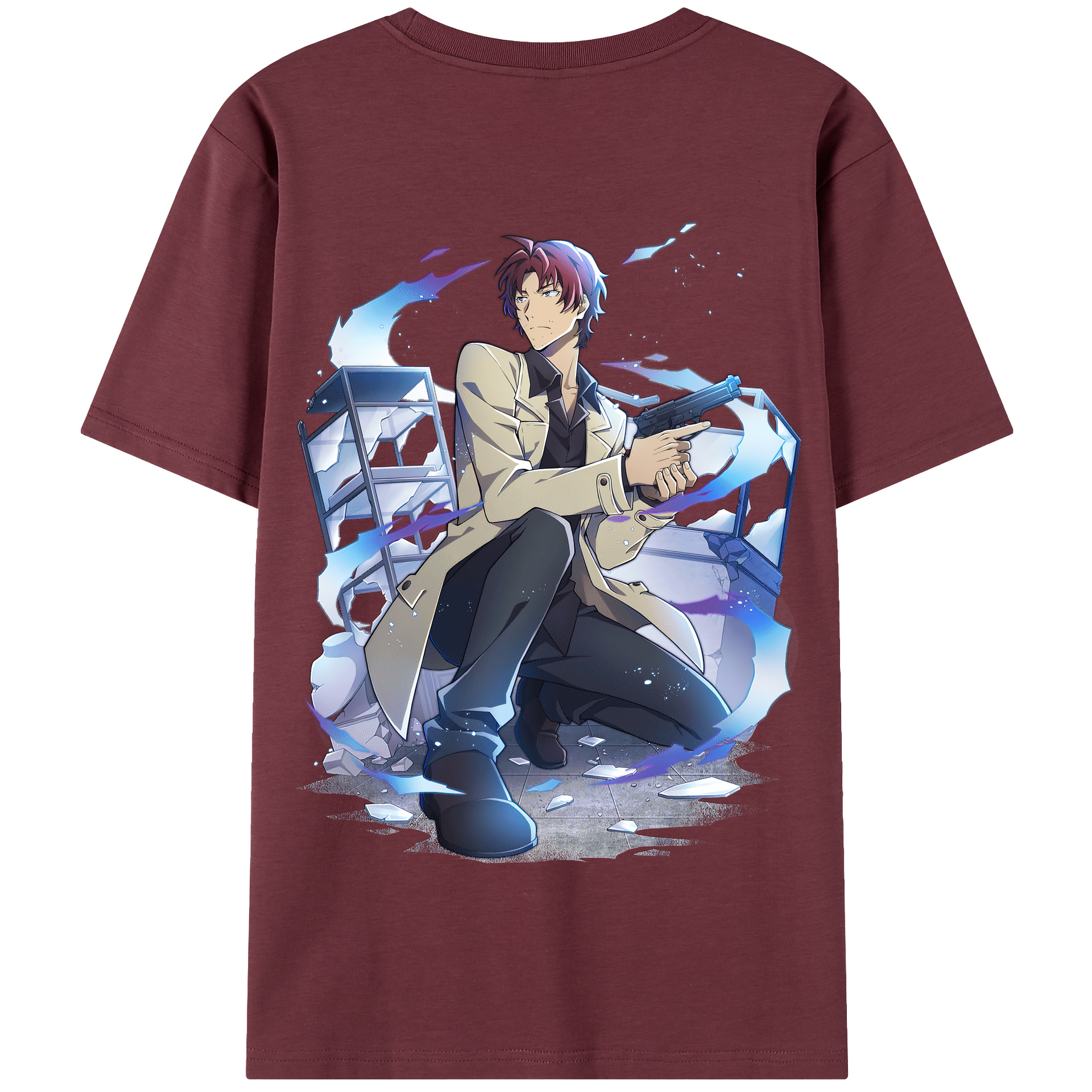 （画像用） 文豪ストレイドッグス Bungo Stray Dogs 綿100％半袖Tシャツ（背面プリント）